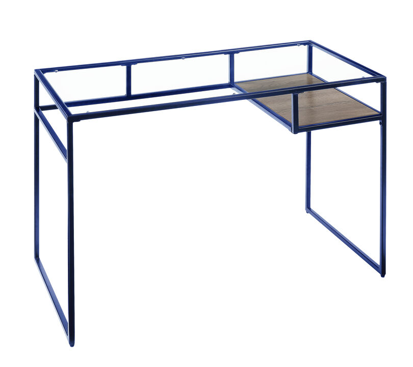ACME Yasin Writing Desk, Blue & Glass