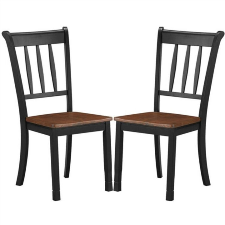 Set of 2 Solid Wood Mission Style Armless Dining Chair