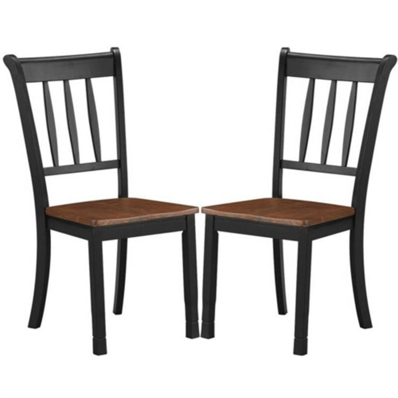 Set of 2 Solid Wood Mission Style Armless Dining Chair