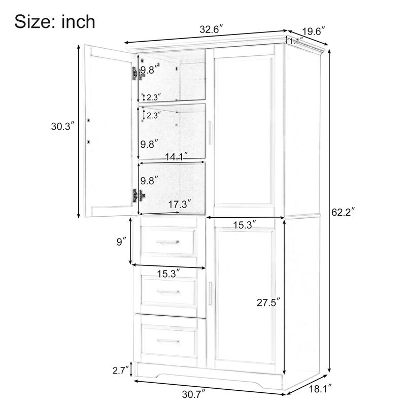 Streamdale Tall Wide Storage Cabinet w/ Doors & Drawers image number 7