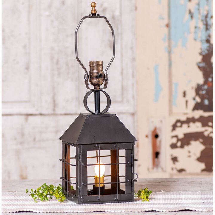 Irvins Country Tinware Colonial Lamp Base In Smokey Black