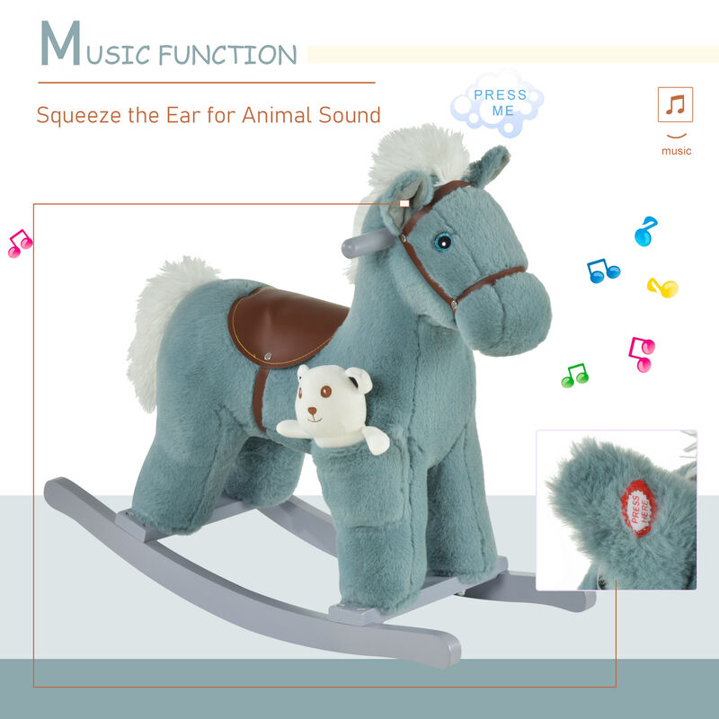 BreeBe Soft Plush Rocking Horse for Toddlers image number 3