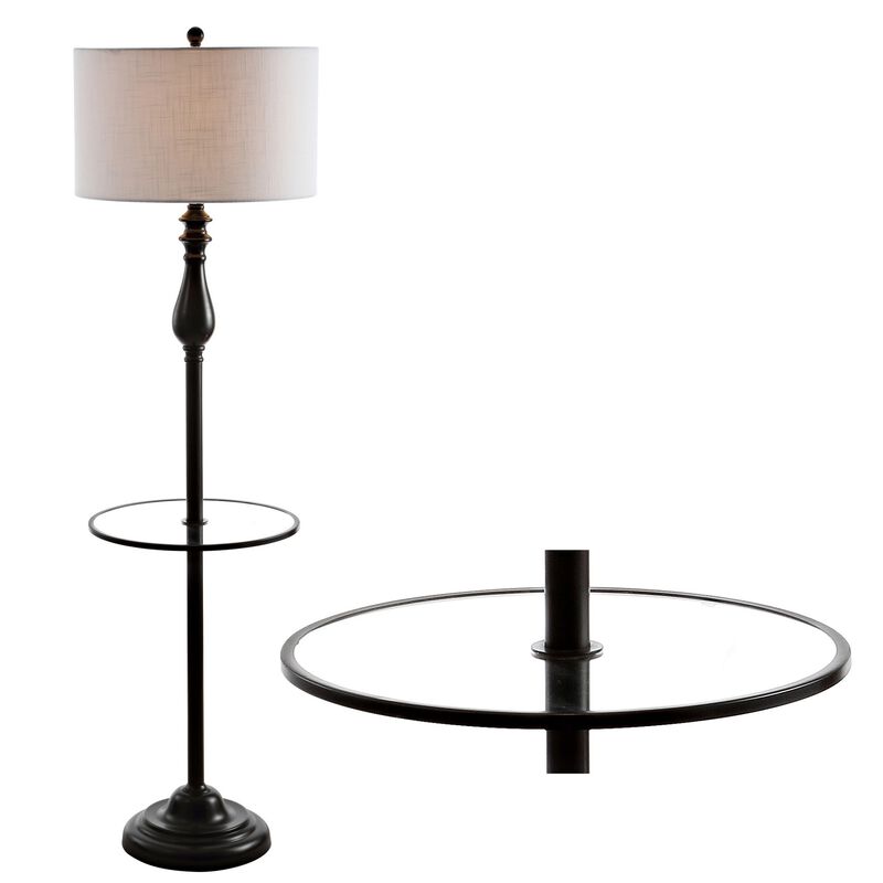 Laine 60" Metal/Glass LED Side Table and Floor Lamp, Oil Rubbed Bronze image number 1