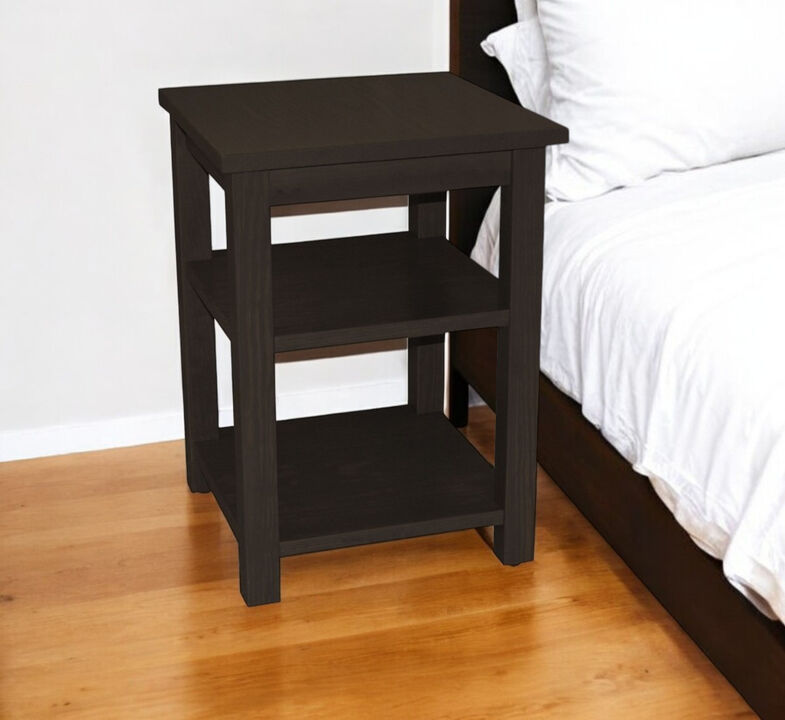 HomeRoots 28" Brown Solid Wood Nightstand