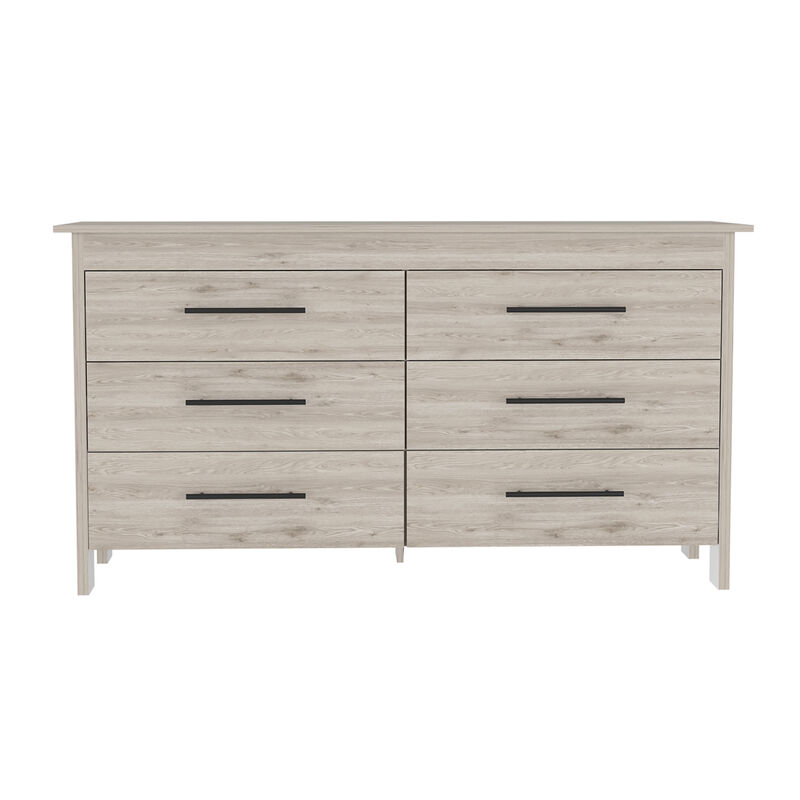 6 Drawer Double Dresser Wezz, Bedroom, Light Gray