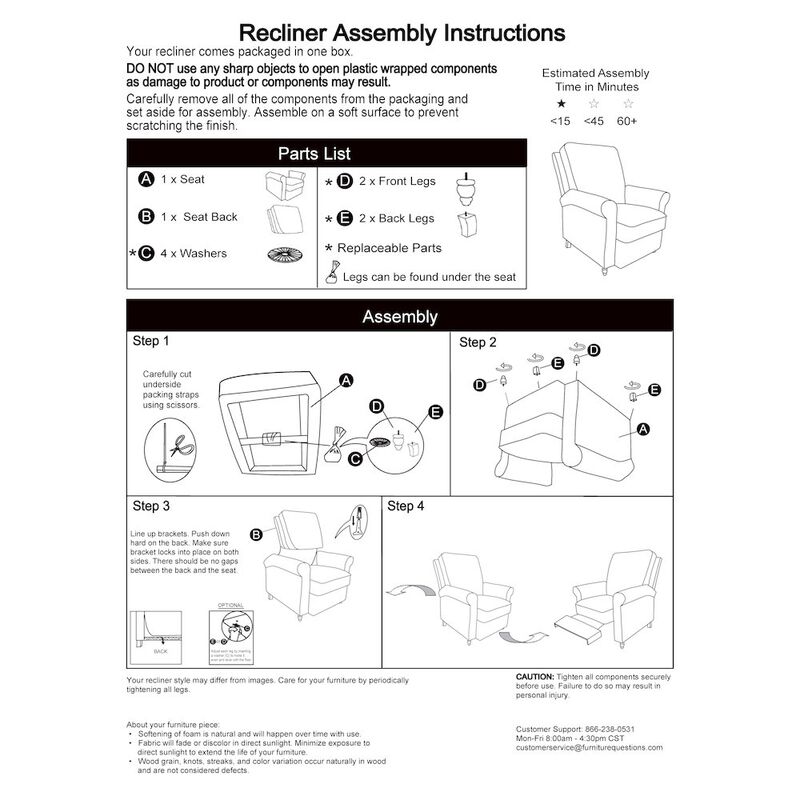ProLounger Wall Hugger Recliner in Khaki Microfiber with Square Tufted Back