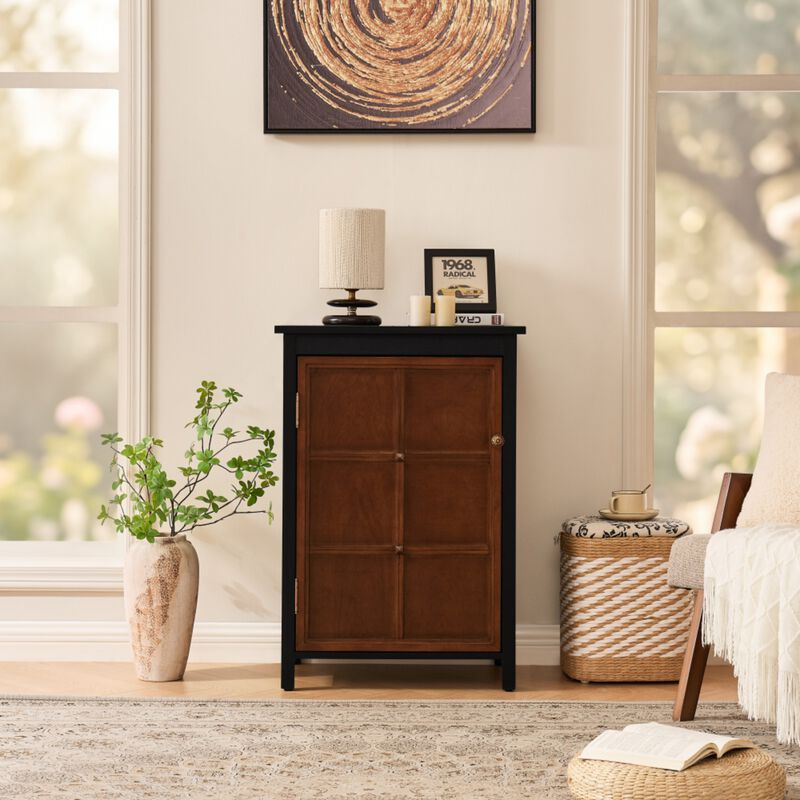 Citfet 34.2" Tall Mid‑Century Modern Accent Storage Cabinet image number 3