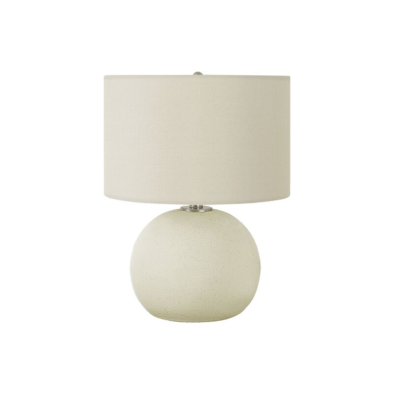 Monarch Specialties I 9630 - Lighting, 18"H, Table Lamp, Ivory / Cream Shade, Cream Ceramic, Contemporary