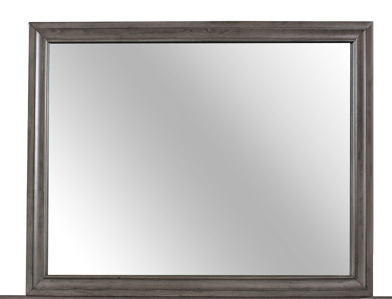 HomeRoots 37" Gray Wood Framed Accent Mirror image number 0