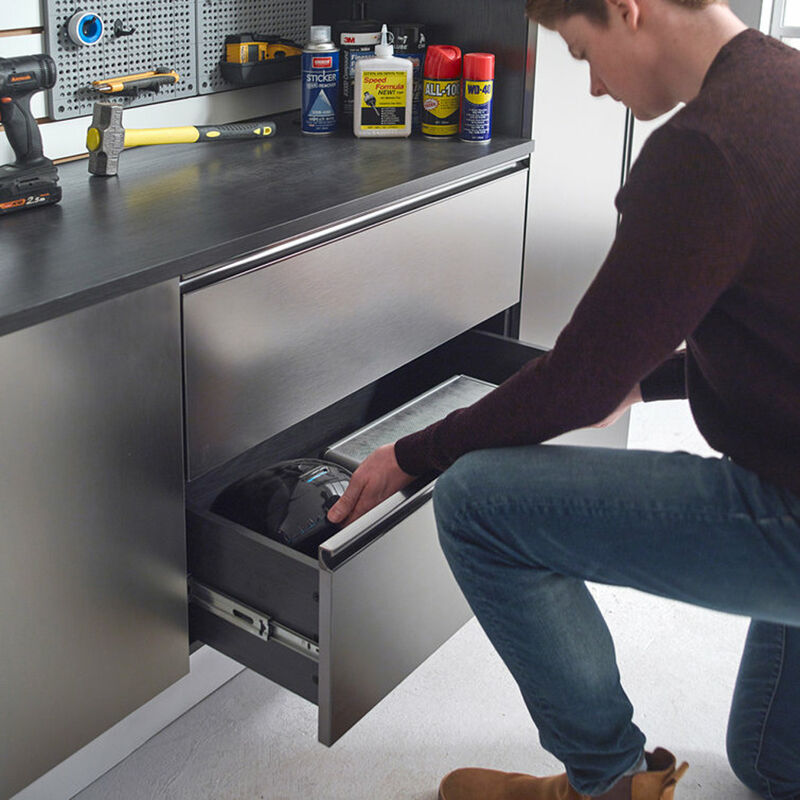 FC Design Garage TECH Series 64 in. W x 72 in. H x 20 in. D Metallic Grey Garage Cabinet Set C (5-Piece)