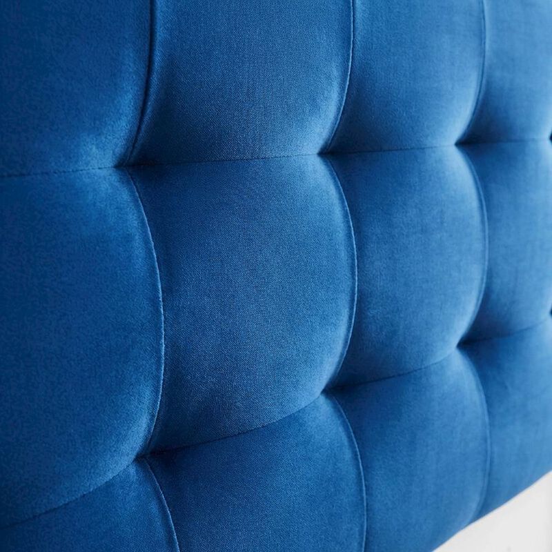 Blue Performance Velvet Headboard, Queen Tufted Design, Durable Upholstery image number 4
