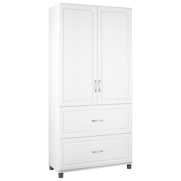 Systembuild Evolution Kendall 36" 2 Door/2 Drawer Storage Cabinet, White