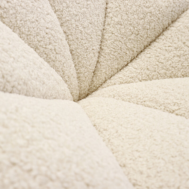 Pasargad Home Pompeii Upholstered Swivel Base Loungechair, Cream