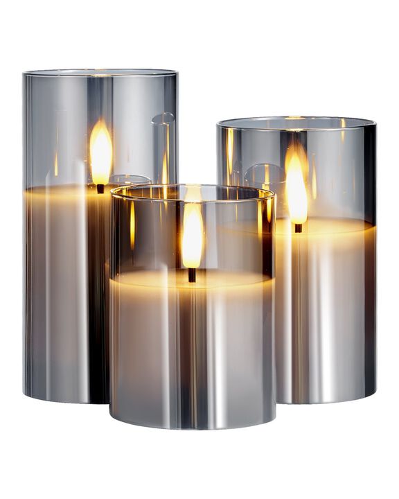 3-Pack Flameless LED Candles with Remote Control, Battery Operated
