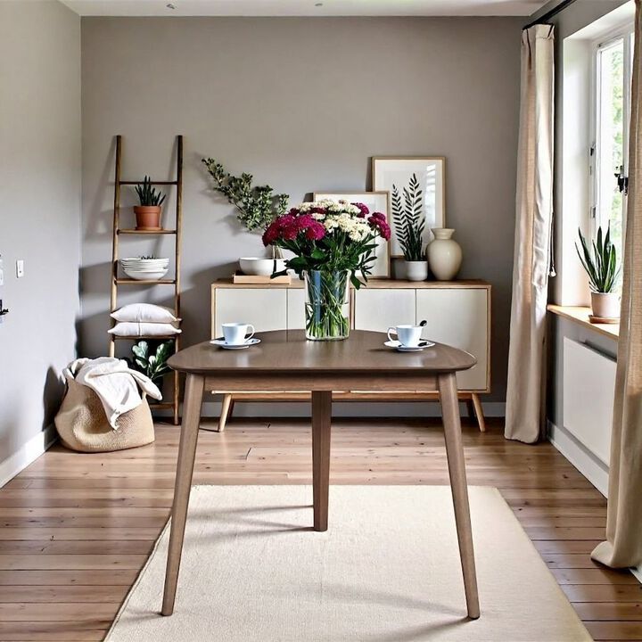 Solid Wood Corner Dining Table &ndash; Small Mid Century Modern Table in Walnut