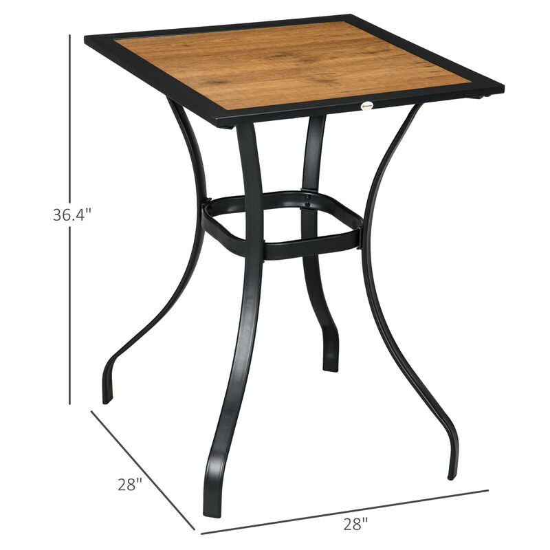 Hivvago 28" Square Outdoor Dining Table with Wood-Like Finish image number 2