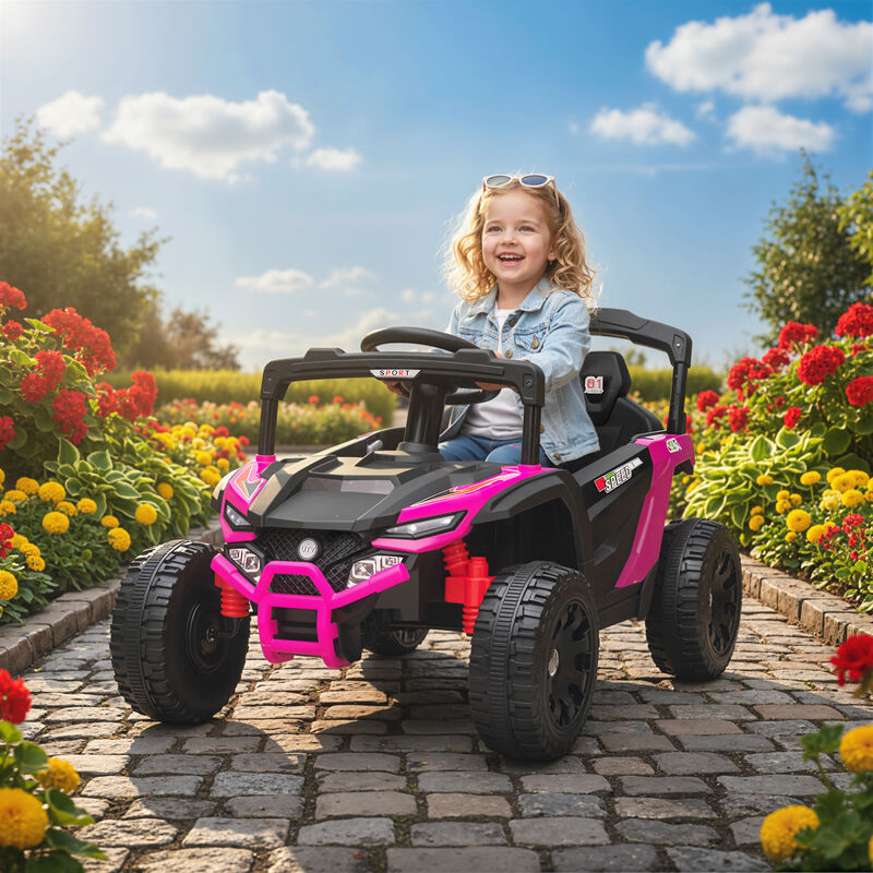 BreeBe 12V Kids Ride On Truck, Battery Powered Electric UTV Vehicle with Rear Suspension, Remote Control image number 1