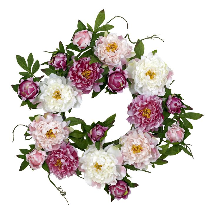 Hivvago 22" Peony Wreath