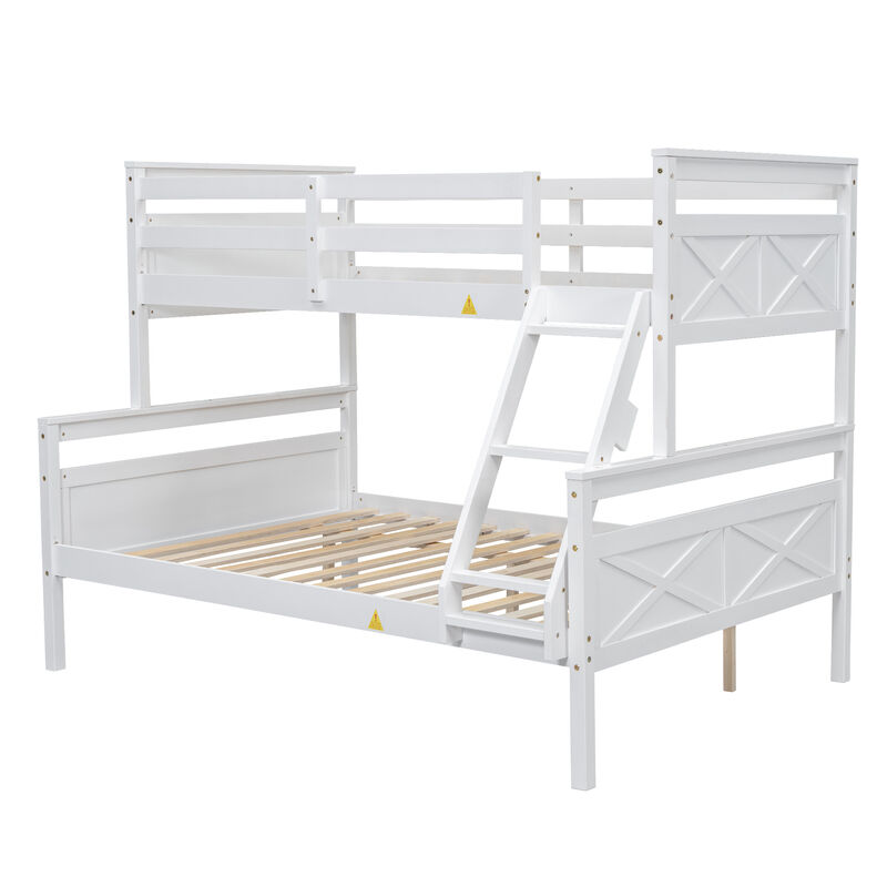 Whisen Twin over Full Bunk Bed with ladder, Safety Guardrail, Perfect for Bedroom