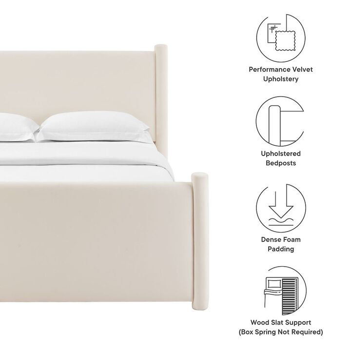 Rael Performance Velvet Full Platform Bed