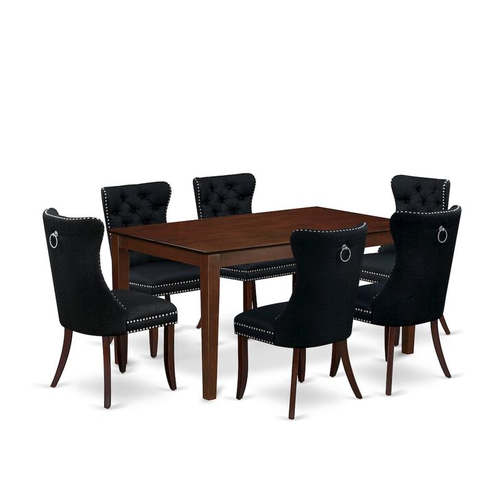 7 Piece Dining Table Set Consists of a Rectangle Kitchen Table