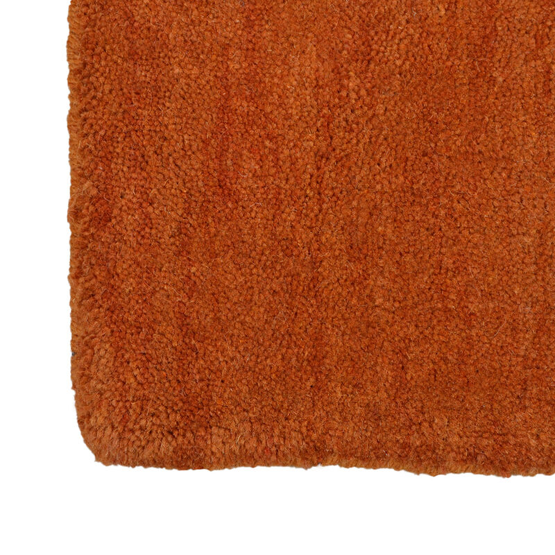 Rugsotic Carpets Hand Knotted Loom Wool 6'x6' Square Area Rug Solid Orange L00111