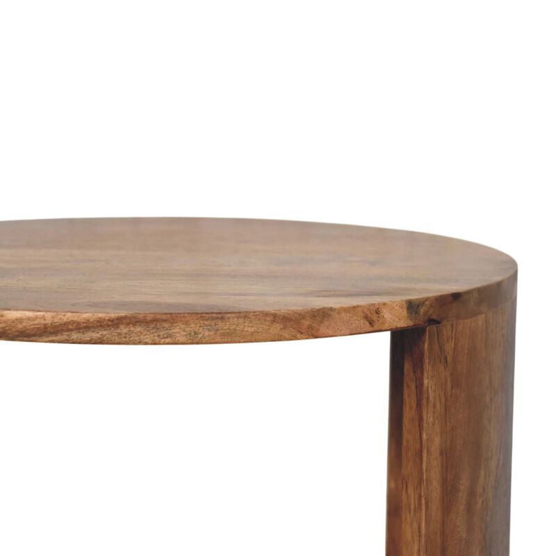 Artisan Furniture Solid Wood Ventura Open Round Side Table, Brown image number 4