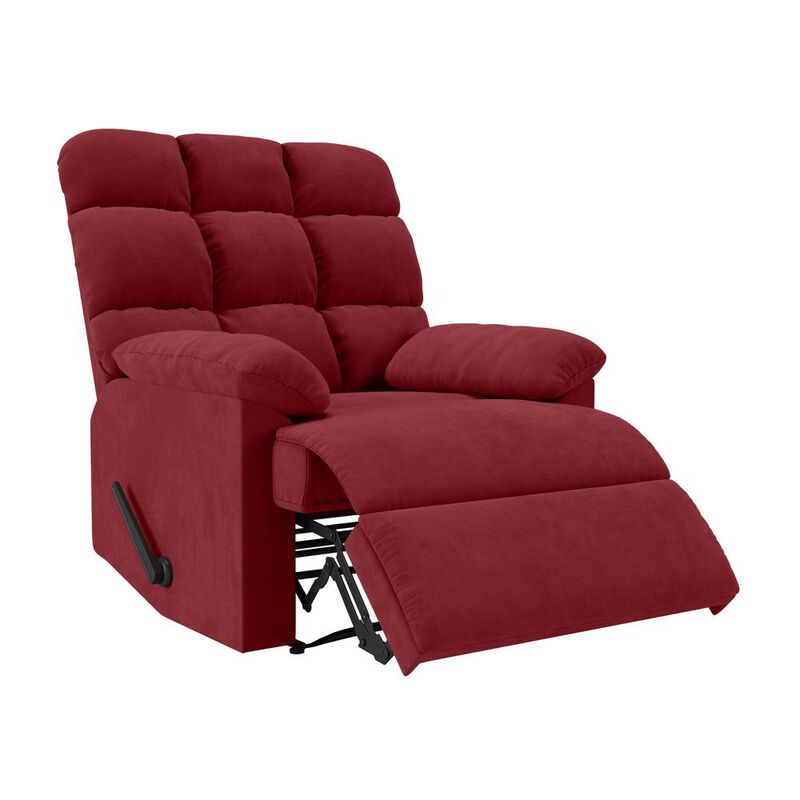 ProLounger Wall Hugger Recliner in Red Microfiber with Square Tufted Back image number 0