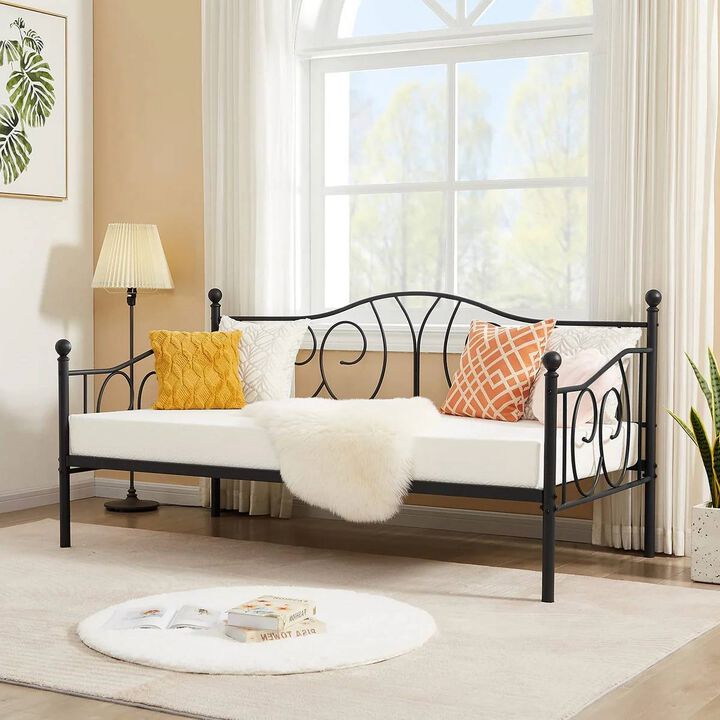 Stylish French Country Metal Daybed for Bedroom or Guest Room Seating & Sleep