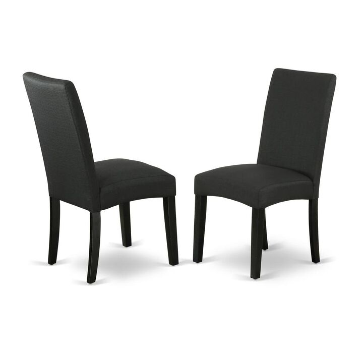 East West Furniture Dining Chair Black, DRP1T24