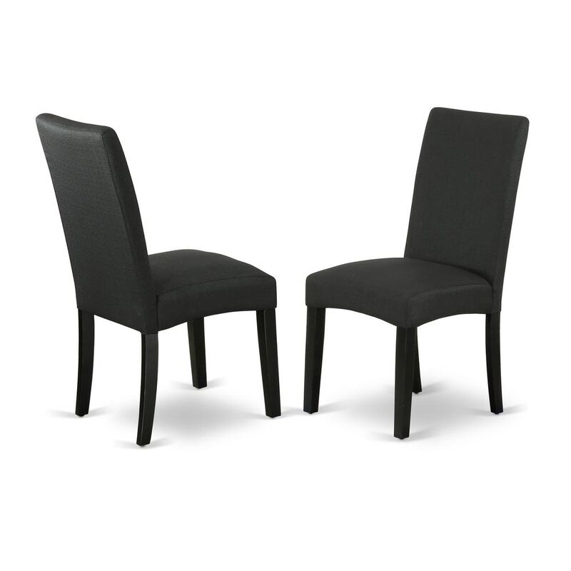 East West Furniture Dining Chair Black, DRP1T24