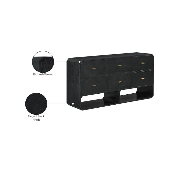 Meridian Furniture Parker Black Ash Veneer Dresser
