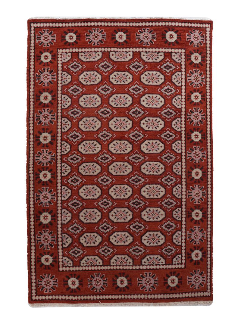 RUGSOTIC CARPETS HAND KNOTTED WOOL & SILK ECO-FRIENDLY ORIENTAL AREA RUGS  - Rectangle Shape, Classic Oriental Traditional , Low Pile Handmade Area Rugs (AF0119) image number 0