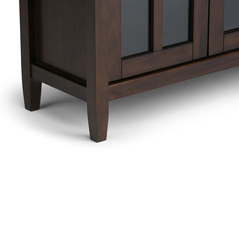 Warm Shaker SOLID WOOD 32 inch Wide Transitional Low Storage Cabinet in Tobacco Brown