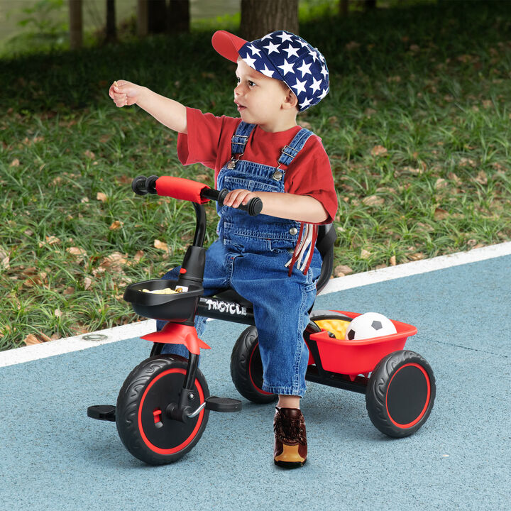 BreeBe Tricycle with Adjustable Seat, Toddler Bike with Storage Baskets
