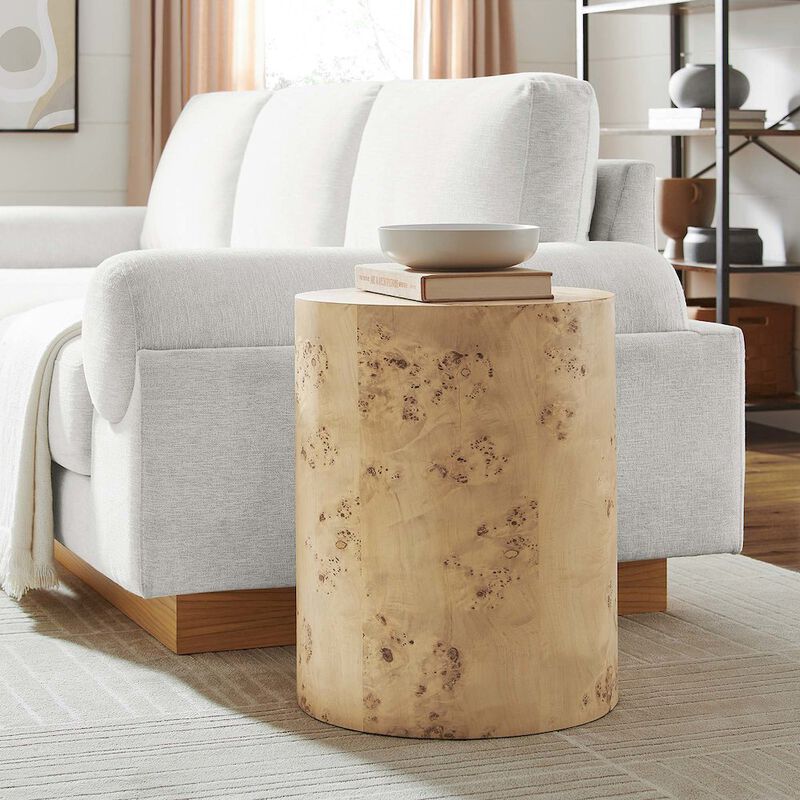 Cosmos 16" Round Burl Wood Side Table image number 7