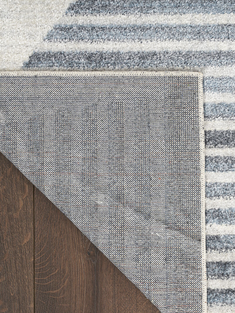Astra Machine Washable ASW03 Ivory/Blue 3'3" x 5' Rug