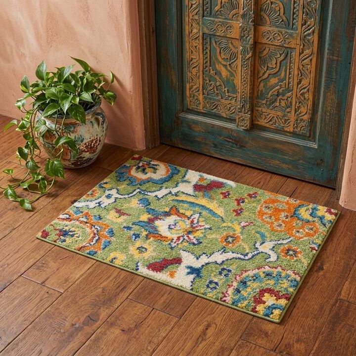 HomeRoots Floral Power Loom Area Rug