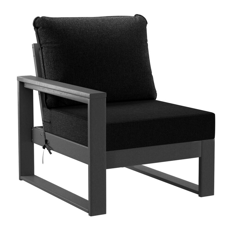 WestinTrends Outdoor 4-Piece HDPE L-Shaped Modular Patio Sofa Furniture Set