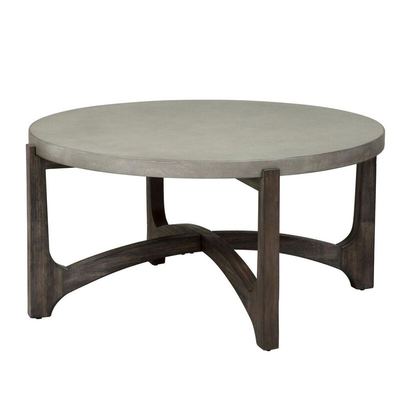 Liberty Furniture Cascade Round Cocktail Table in Wirebrush Rustic Brown image number 1