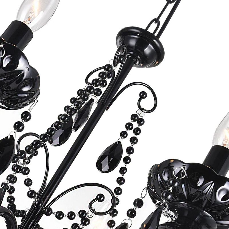 Keen 3 Light Up Chandelier With Black Finish