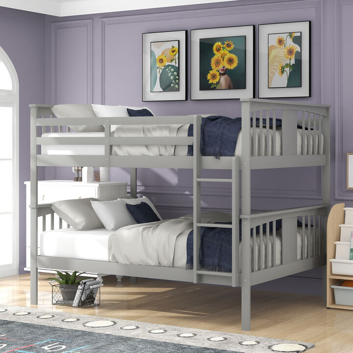 Full over Full Bunk Bed with Ladder for Bedroom