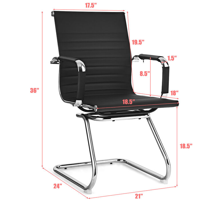 Costway Set of 4 Office Chairs Waiting Room Chairs for Reception Conference Area