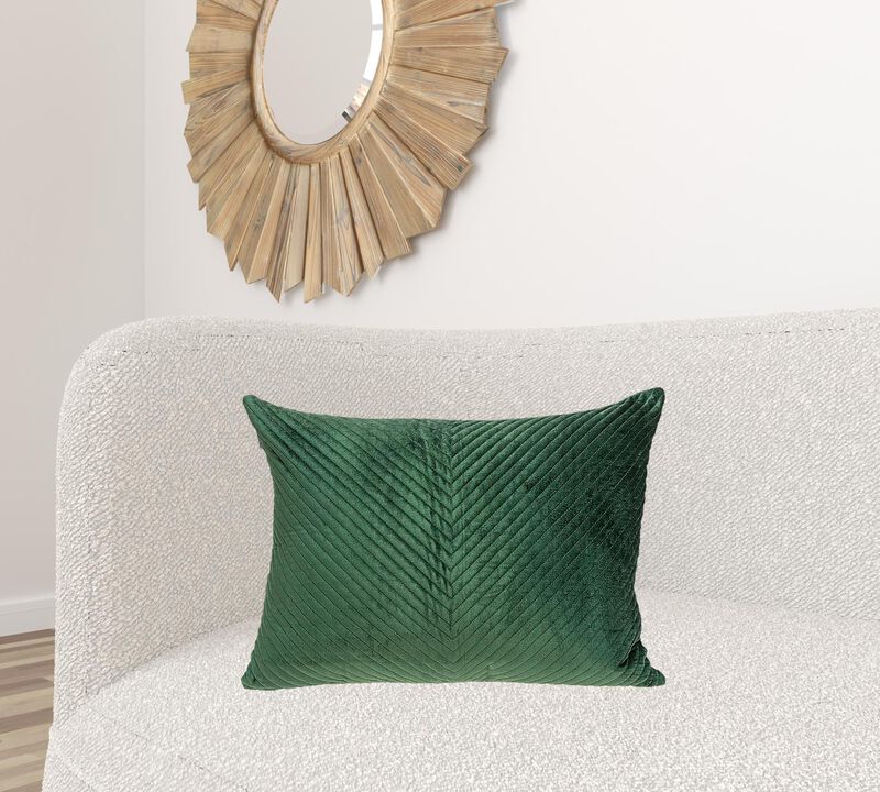Homezia Green Lumbar Tufted Throw Pillow