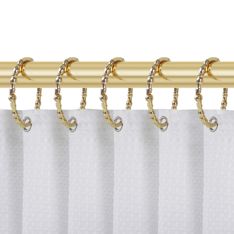 Zinc Shower Curtain Hooks, Set of 12 image number 1