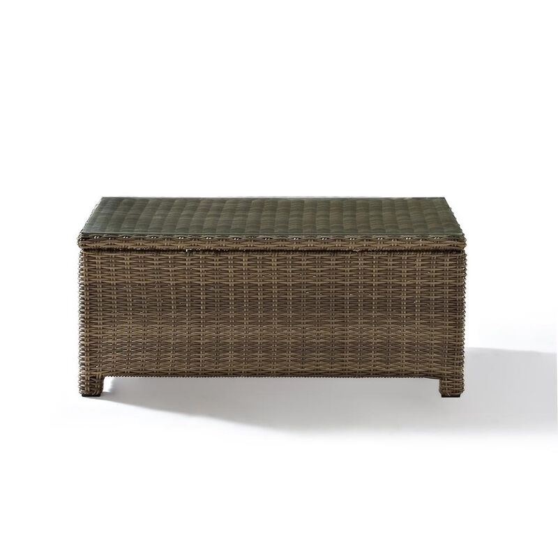 Crosley Furniture Bradenton Outdoor Wicker Coffee Table Weathered Brown
