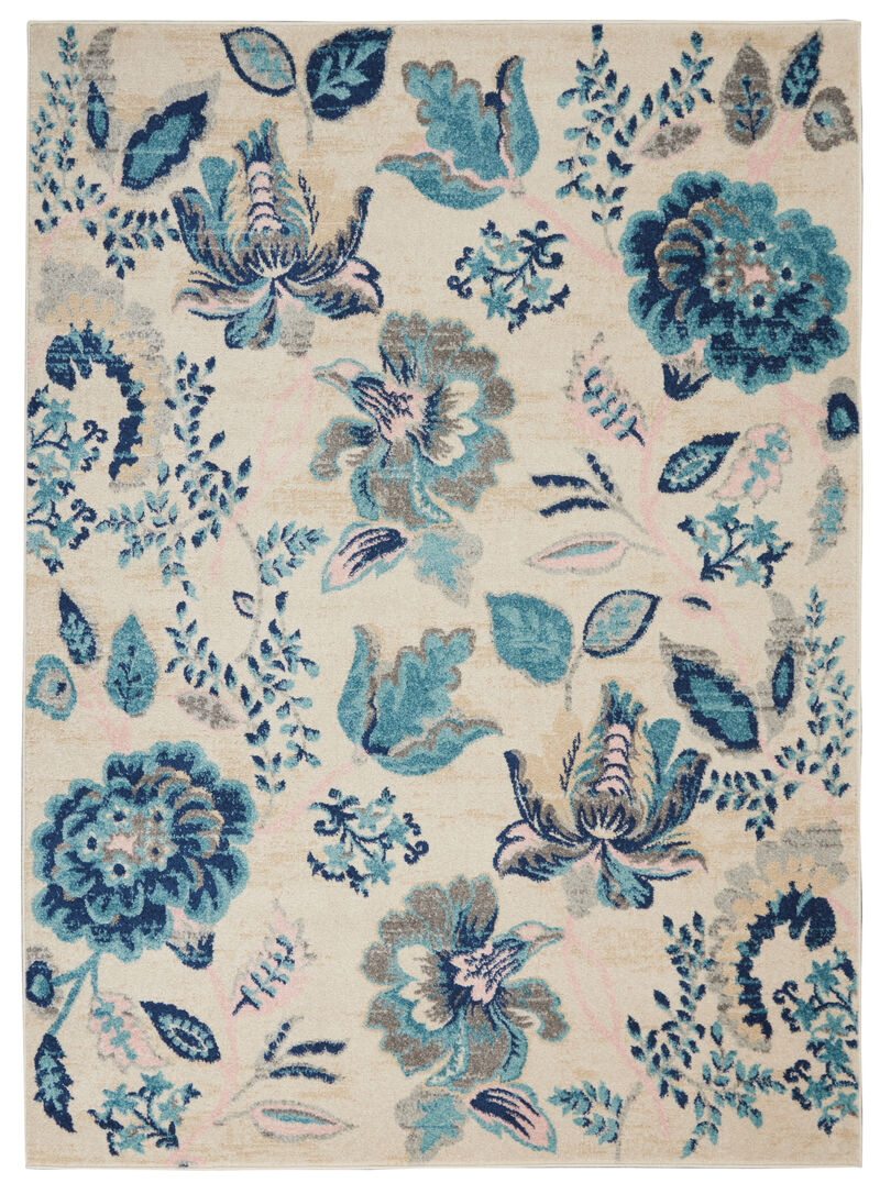 Tranquil TRA02 Ivory/Light Blue 4' x 6' Rug
