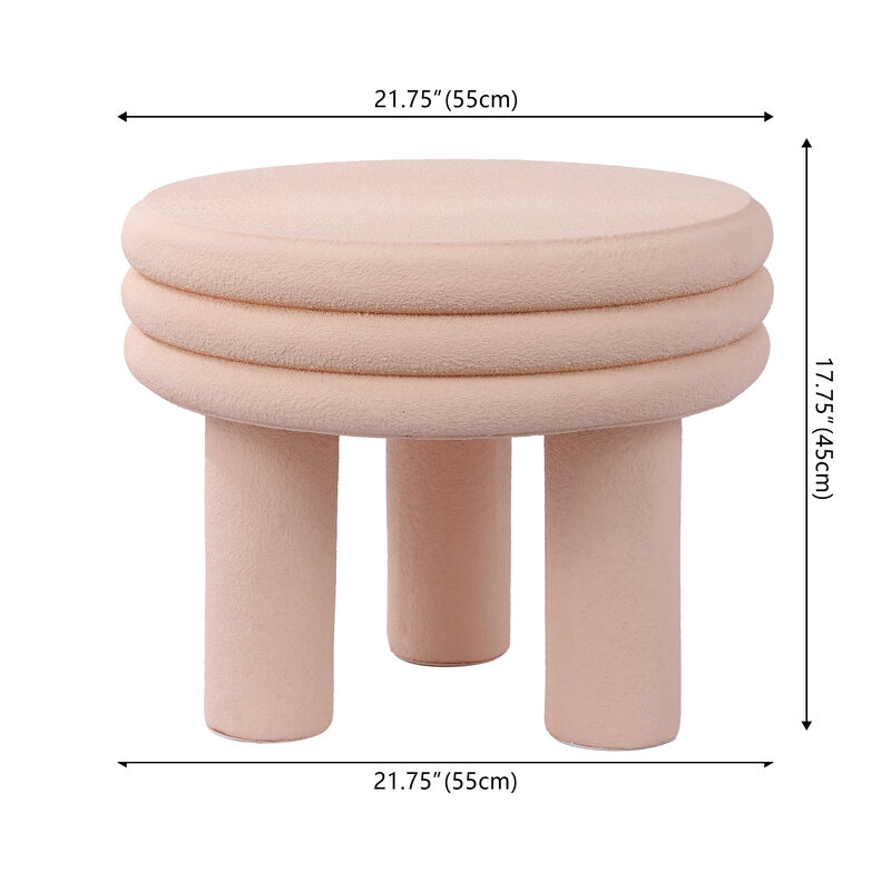 Rashida 17.75" Contemporary Minimalist Curvy High Indoor/Outdoor Accent Table, Pink Frosted