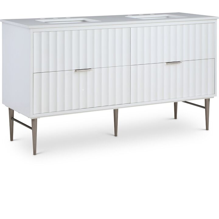 Meridian Furniture Modernist White Bathroom Vanity