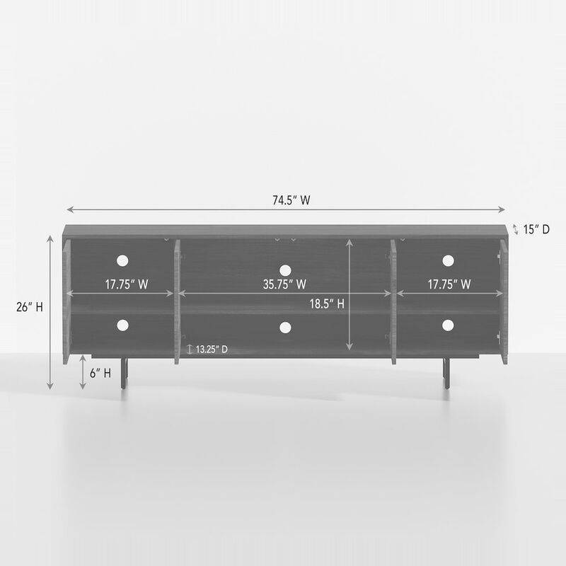 Comfort Pointe Graysen Black Laminate 4 Door TV Console